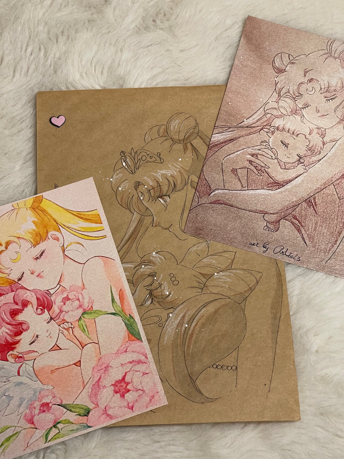 Inventory cleanup - Pencil original sketch of Usagi and Chibi Usa (+ 2 items)