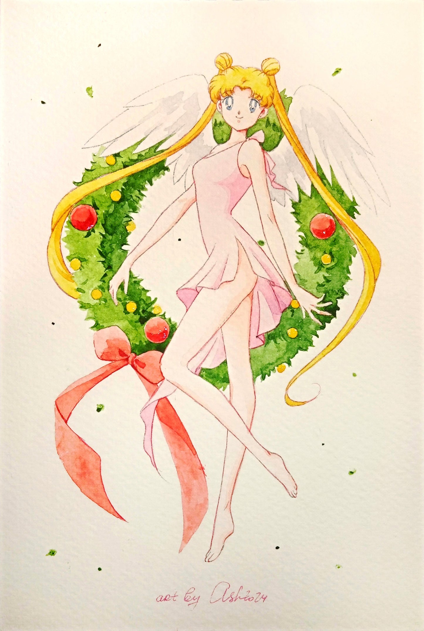 Fanart "Christmas Wreath", 2024. Postcard