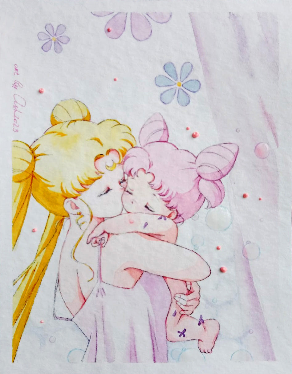 Fanart "After bathing", 2023. Postcard / print