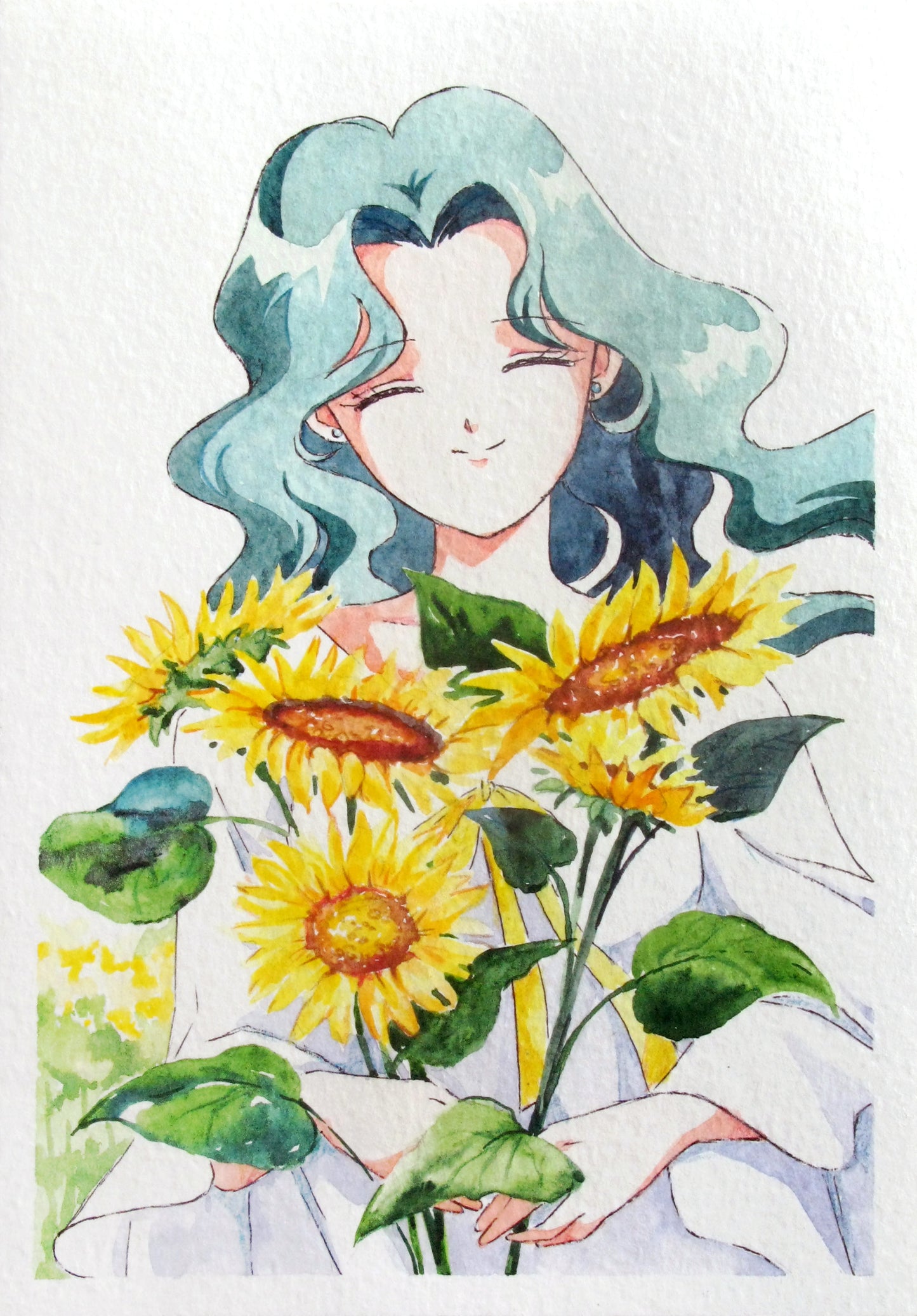 "Sunflowers" by Valery ASH, 2021. Watercolour print