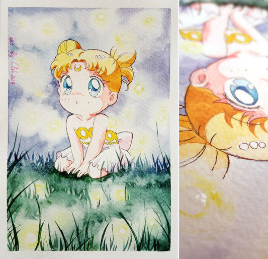Fanart "Fireflies", 2023. Postcard / print