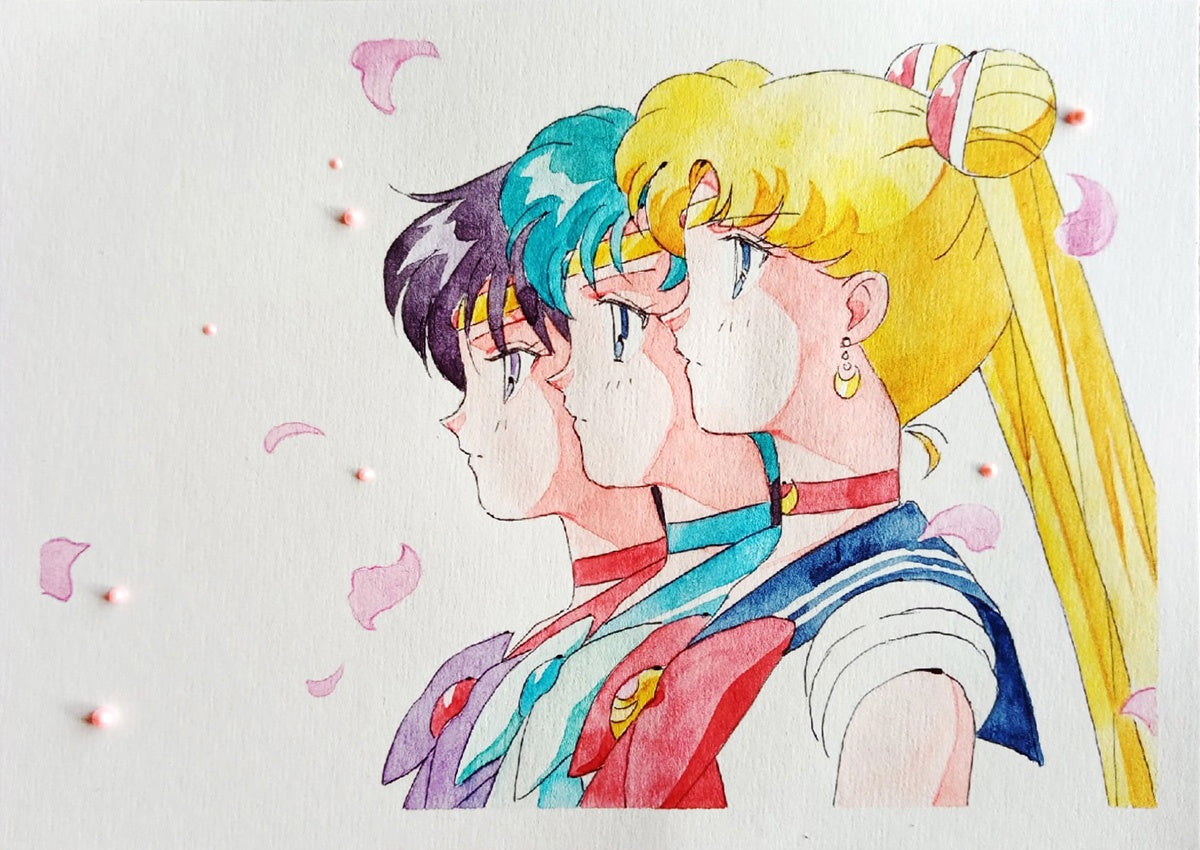 Fanart "First guardians", 2022. Postcard / print