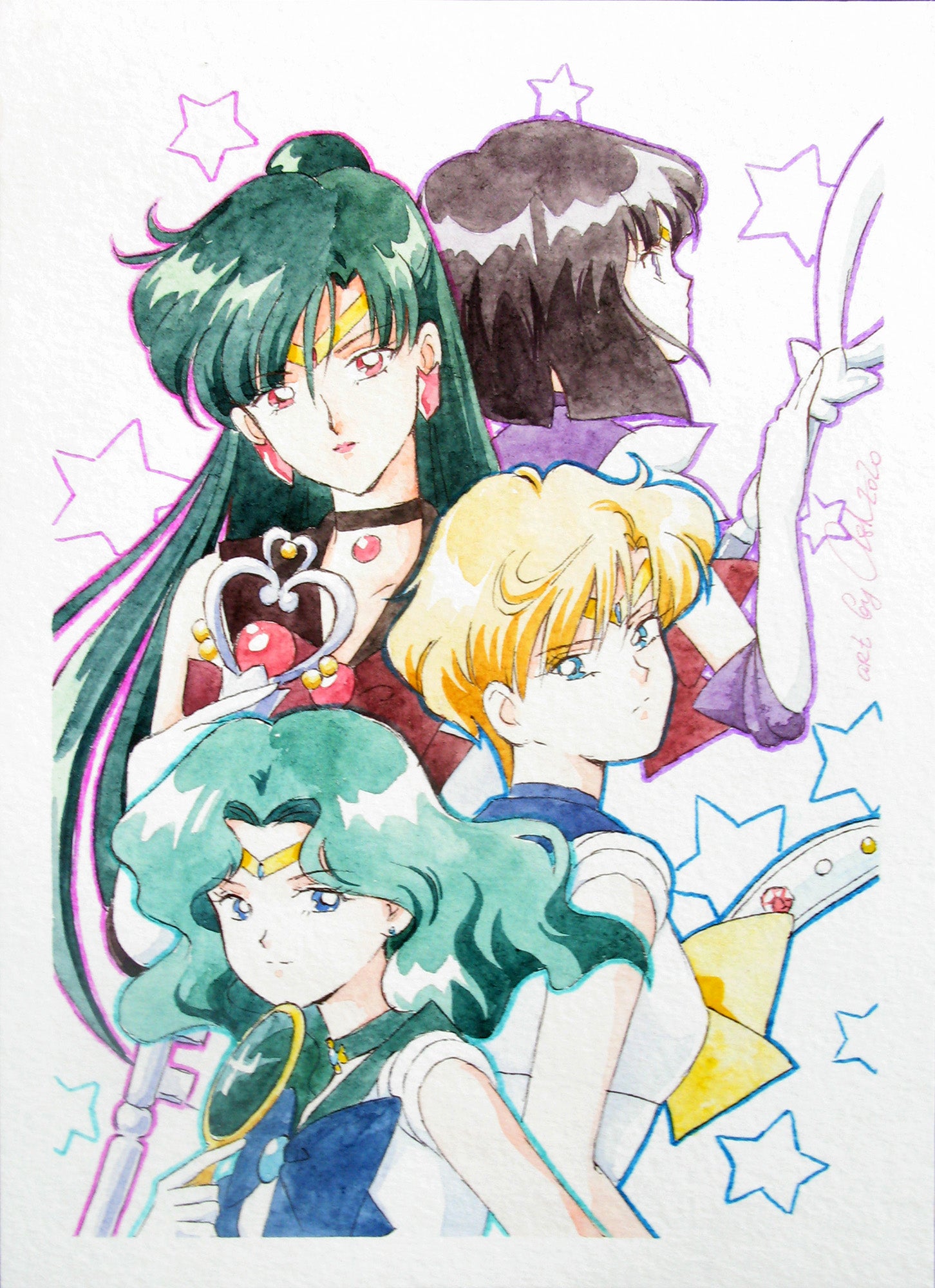 Fanart "Outers", 2020. Postcard / print / poster