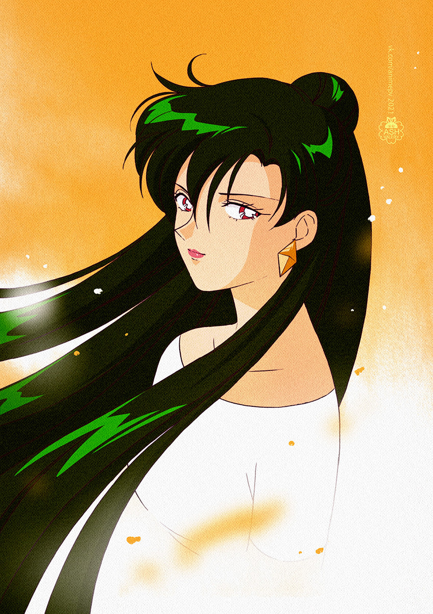 Fanart "Portrait of Setsuna", 2021. Postcard