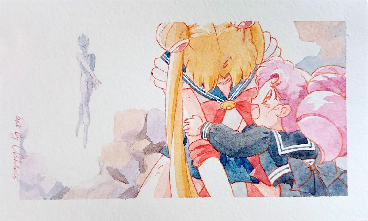 "Never Give Up!" by Valery ASH, 2025. Panoramic postcard (20×10 cm)