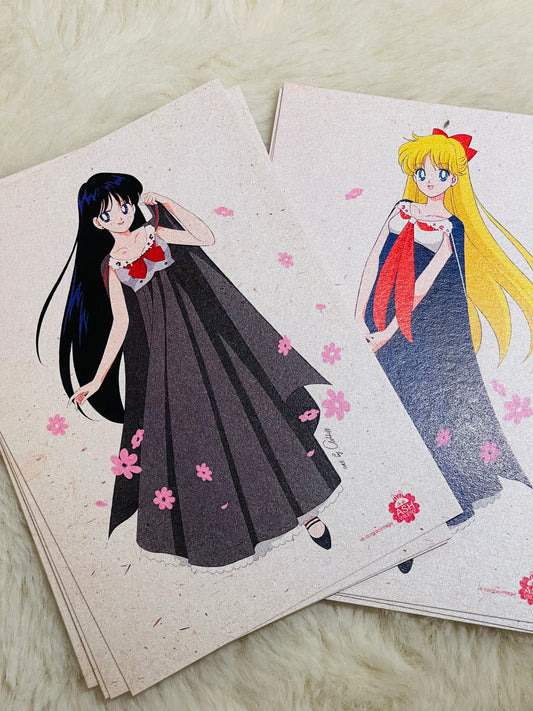 Fanart "Mina&Rei", 2022. Set of 2 postcards
