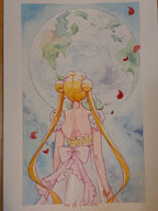 Moonlight Holiday Set "Shinjuku" (1 watercolor, 4 postcards)