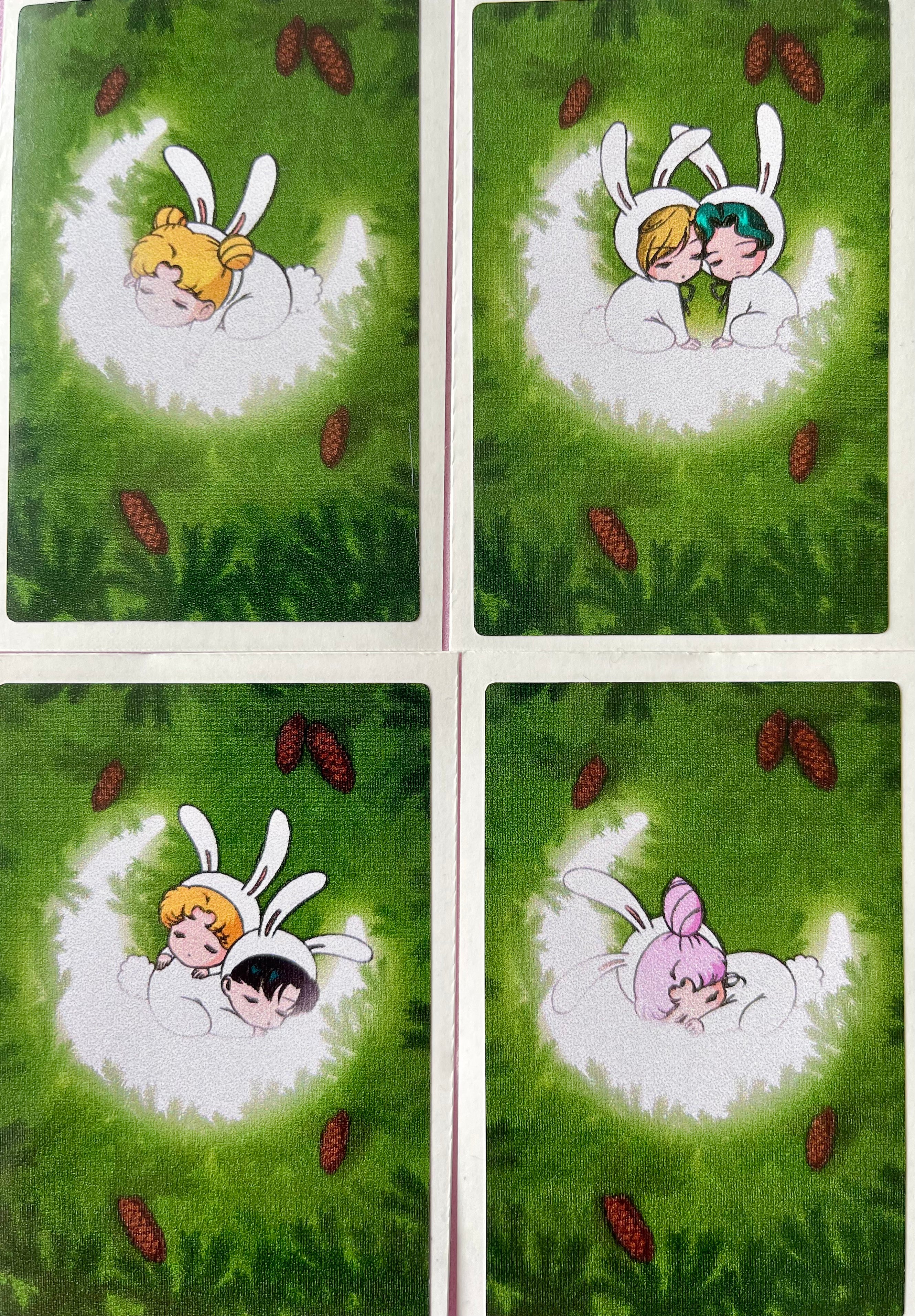 “Sleeping Bunnies", set of 4 stickers
