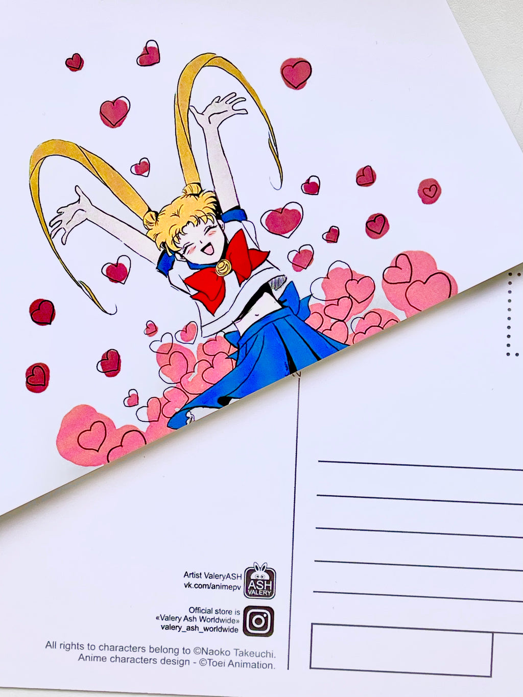 Fanart "Hearts", 2019. Postcard