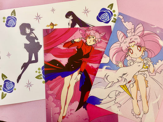 Inventory cleanup - Chibi Usa & Hotaru Stickers (3 items)