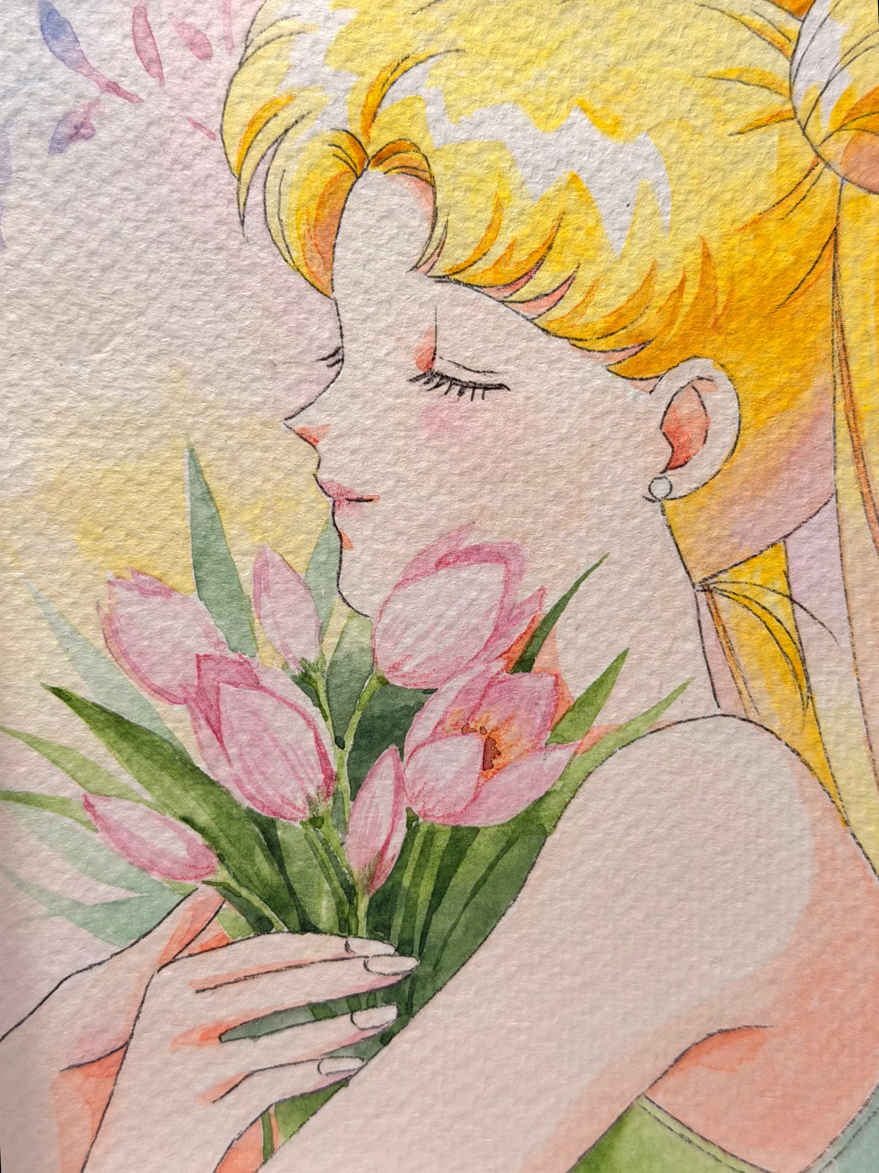 Moonlight Original Set "Naniva" (1 original art, 4 postcards)