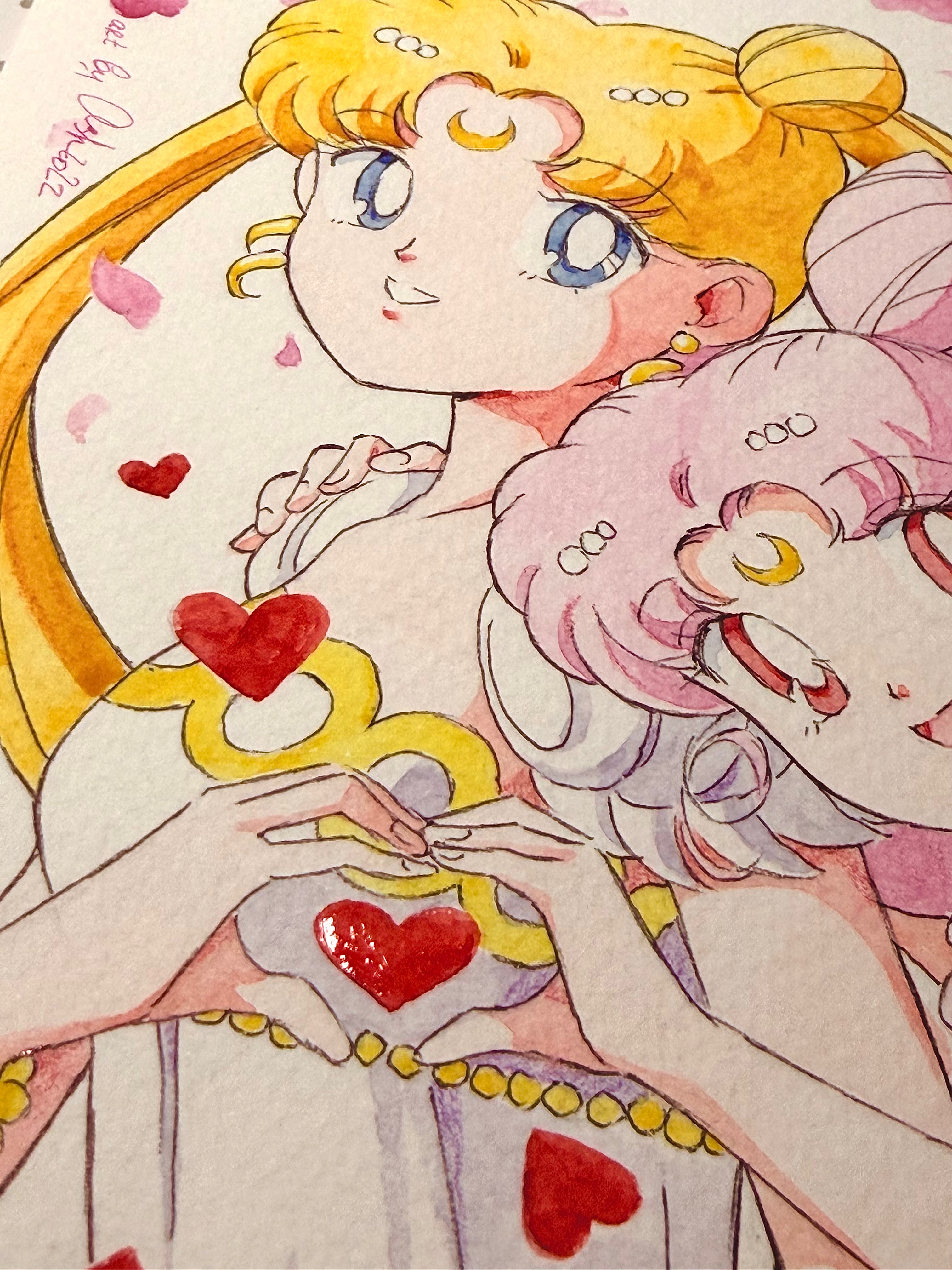 Moonlight Original Set "Saitama" (1 watercolor art, 4 postcards)