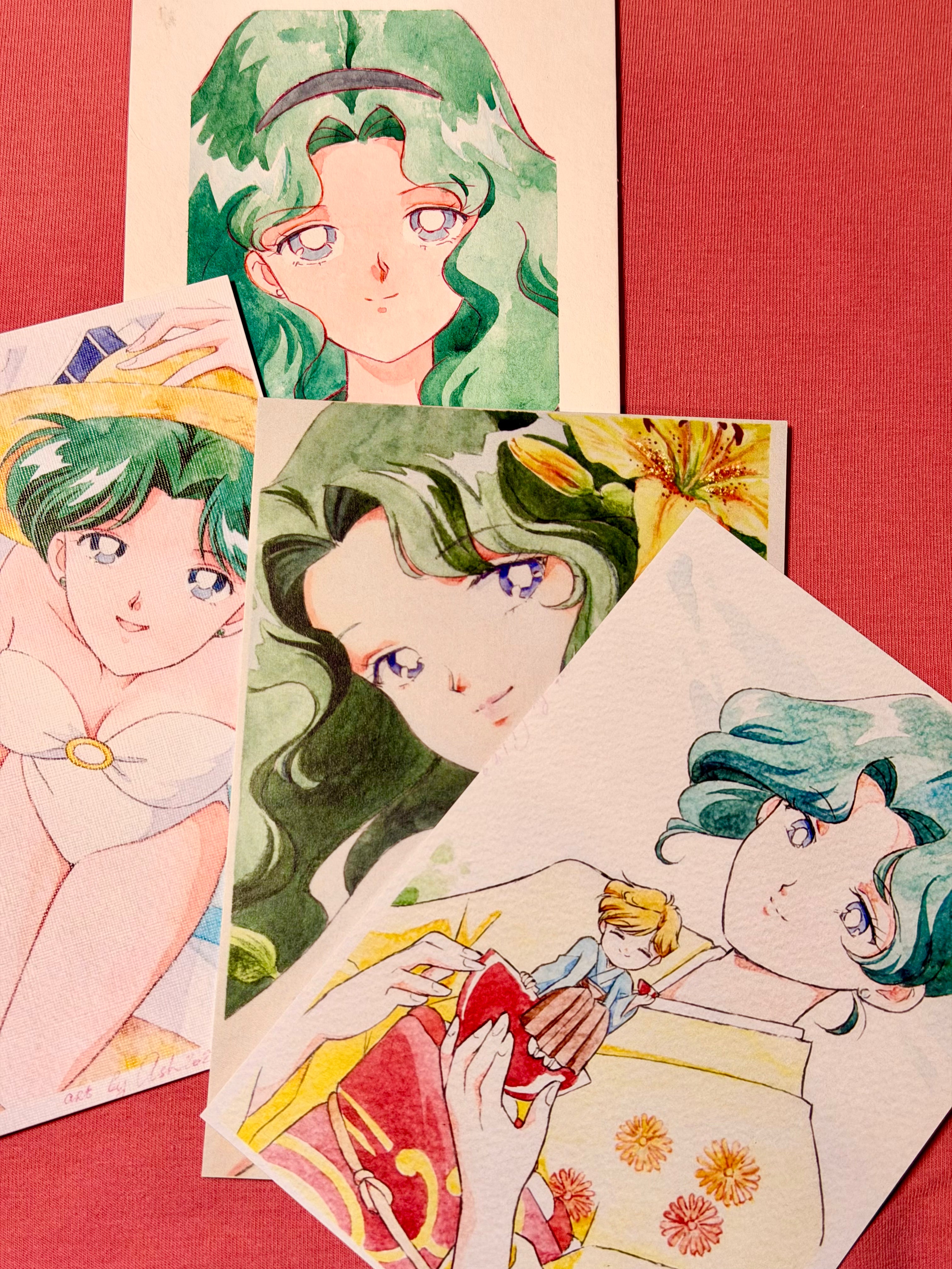 Moonlight Holiday Set "Yokohama" (1 watercolor, 3 postcards)