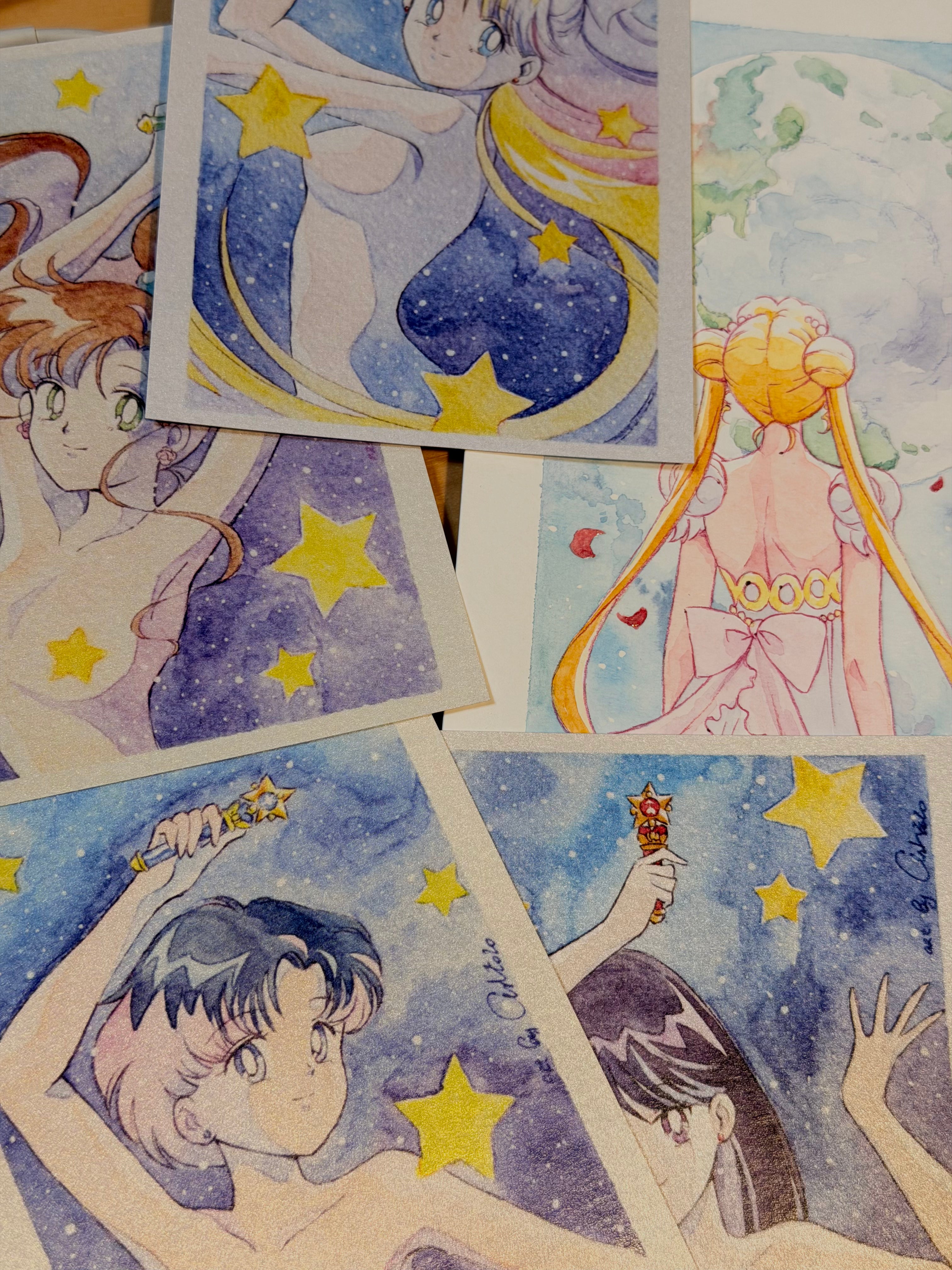 Moonlight Holiday Set "Shinjuku" (1 watercolor, 4 postcards)