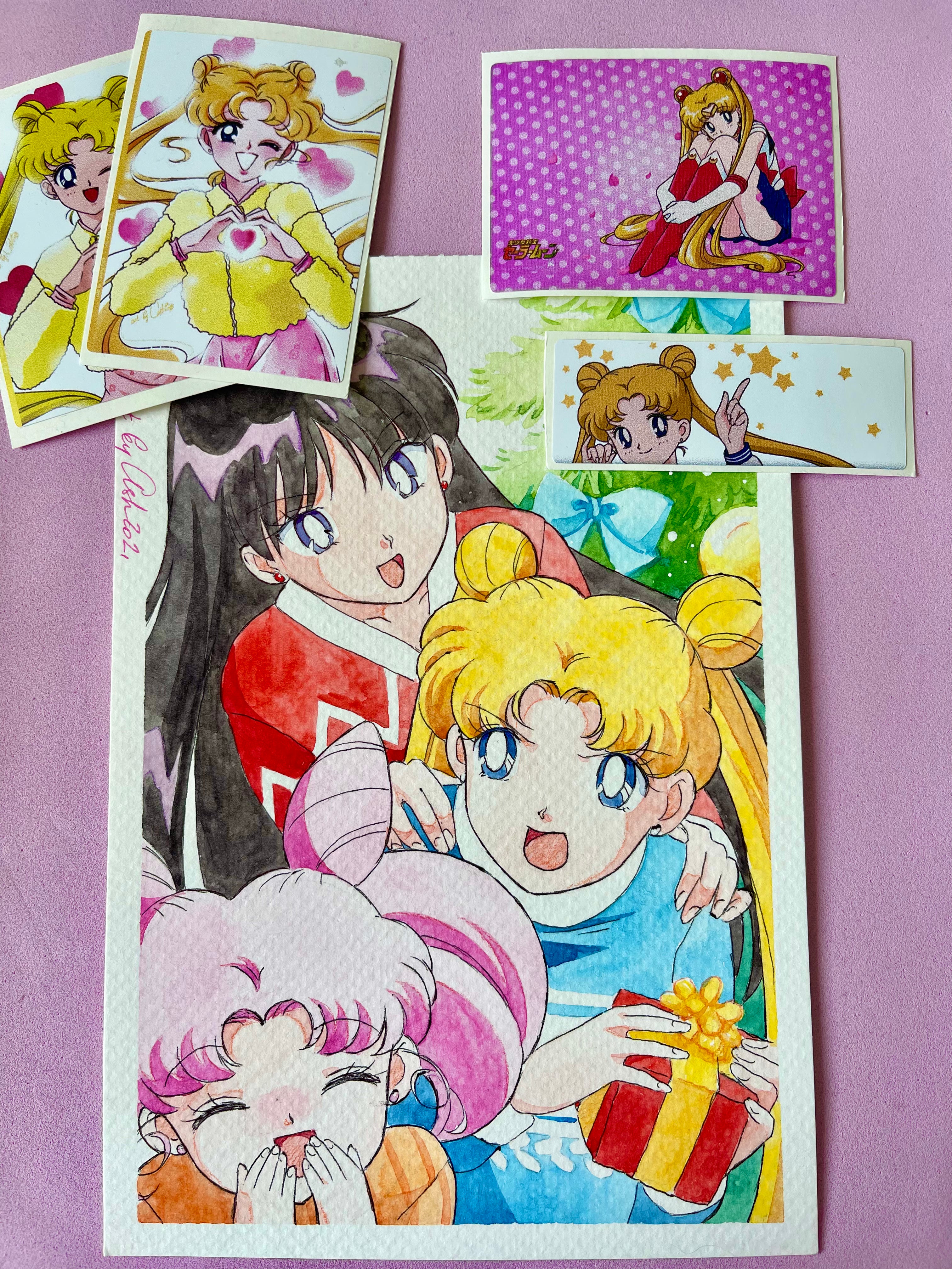 Inventory cleanup - Original watercolor + 4 stickers