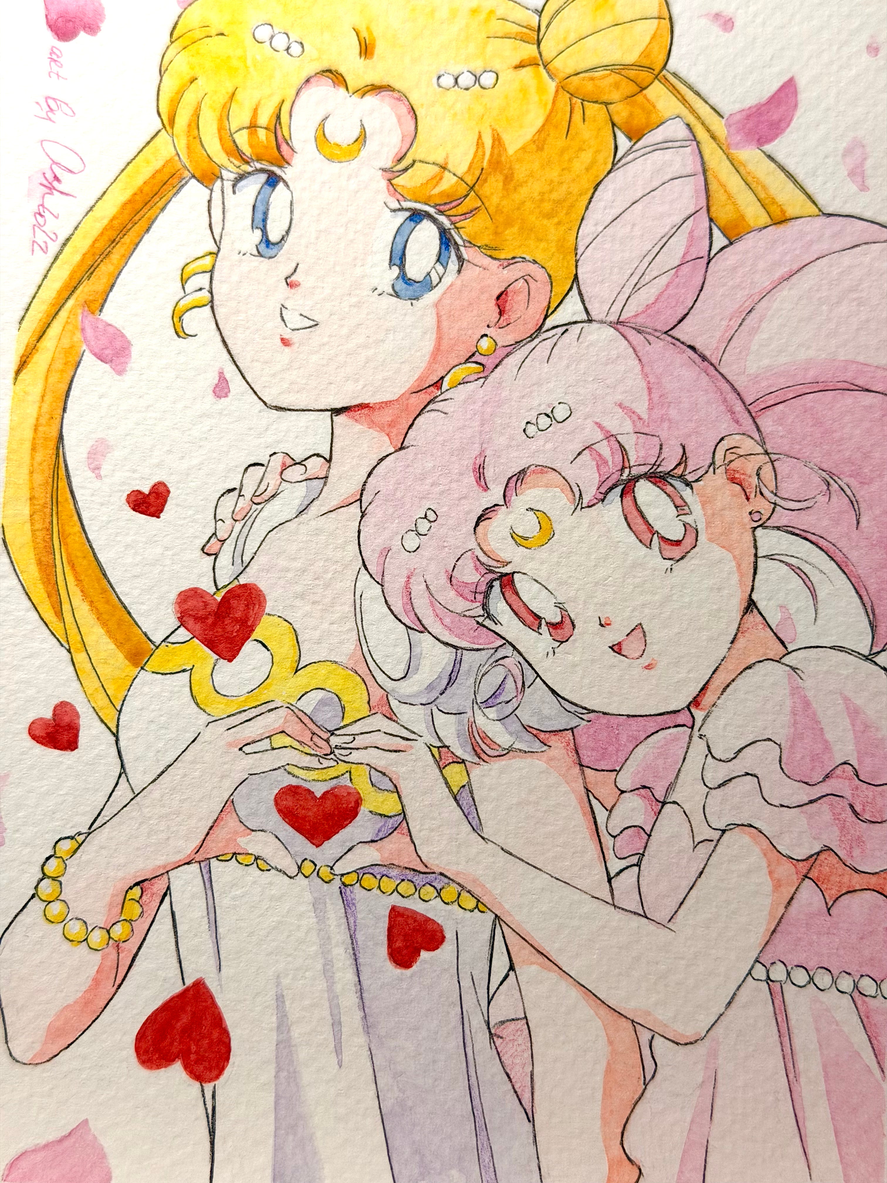 Moonlight Original Set "Saitama" (1 watercolor art, 4 postcards)