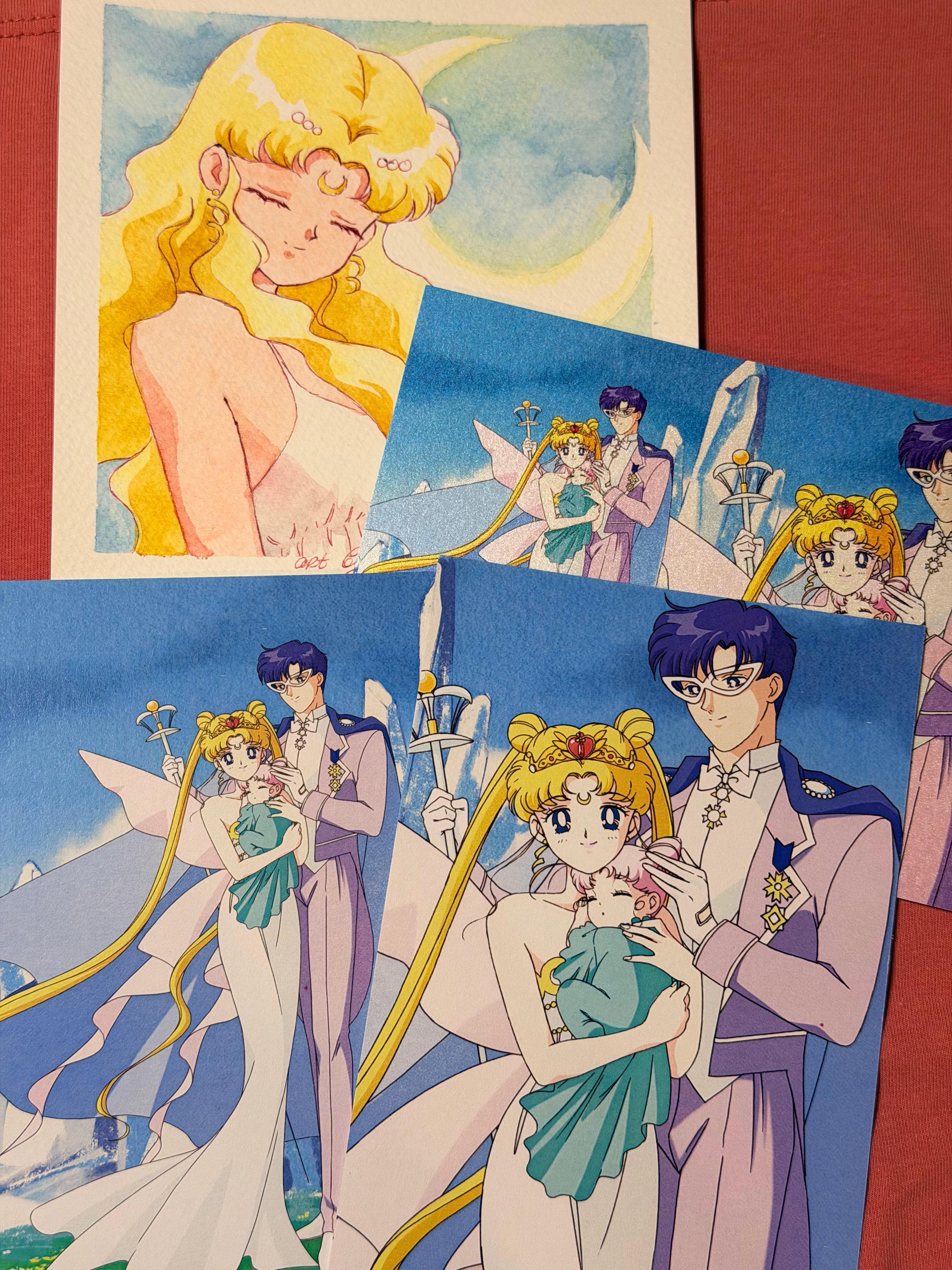 Moonlight Holiday Set "Sapporo" (1 watercolor, 3 postcards)