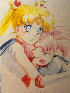 Moonlight Holiday Set "Fukuoka" (1 watercolor, 1 postcard)