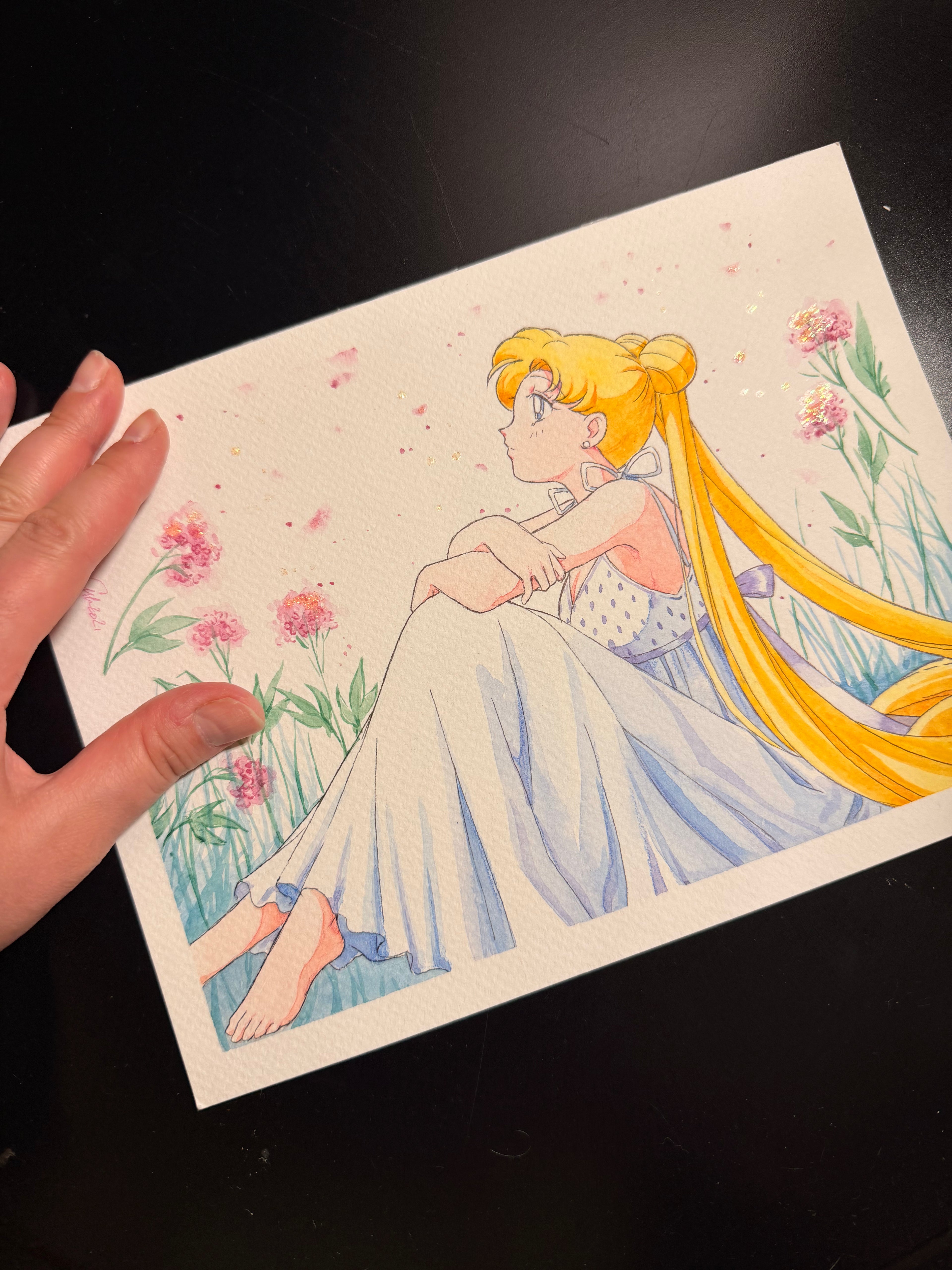 Moonlight Original Set "Tita" (1 original art, 5 postcards)