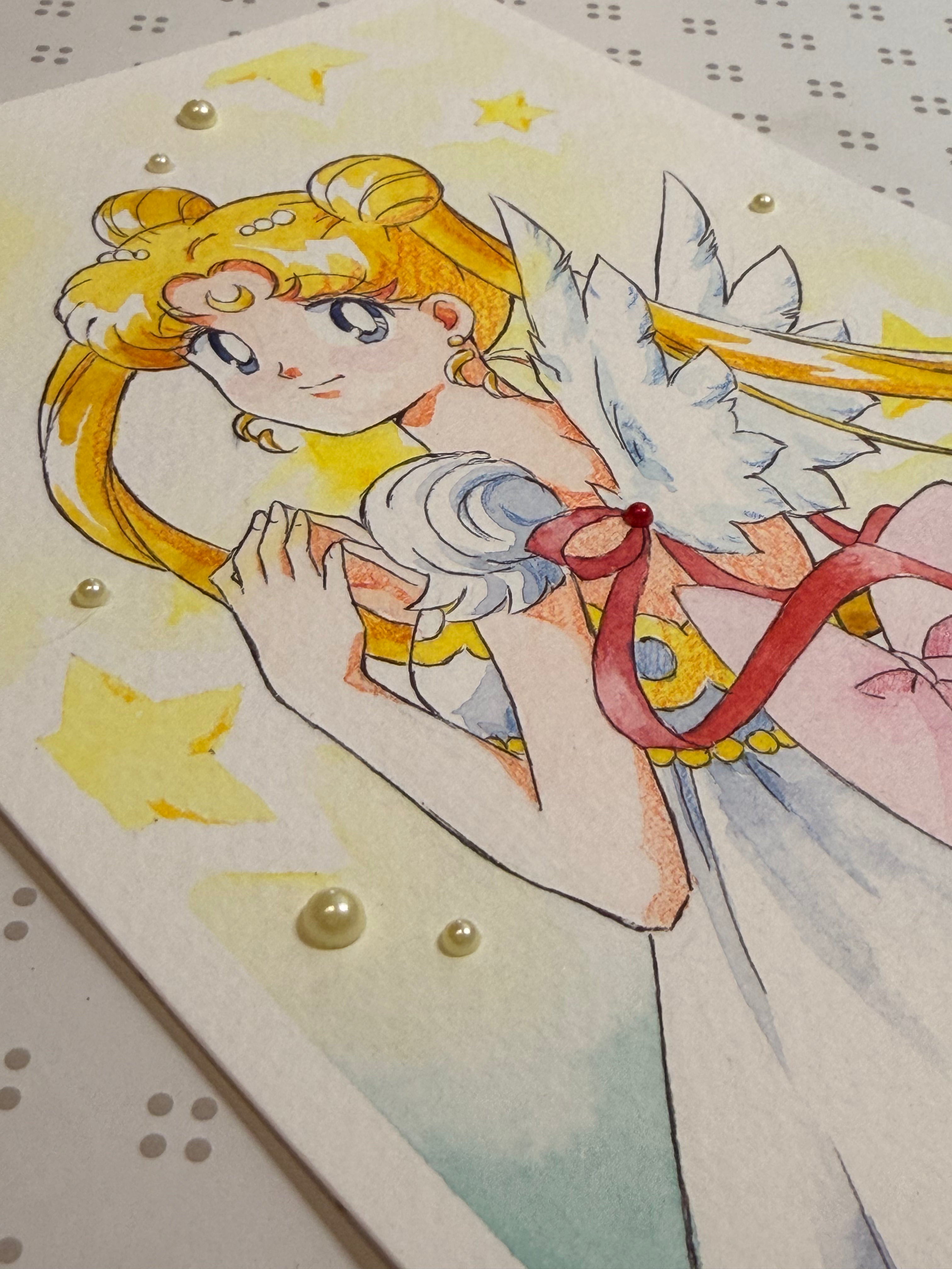 Moonlight Original Set "Komaki" (1 original art, 5 postcards)