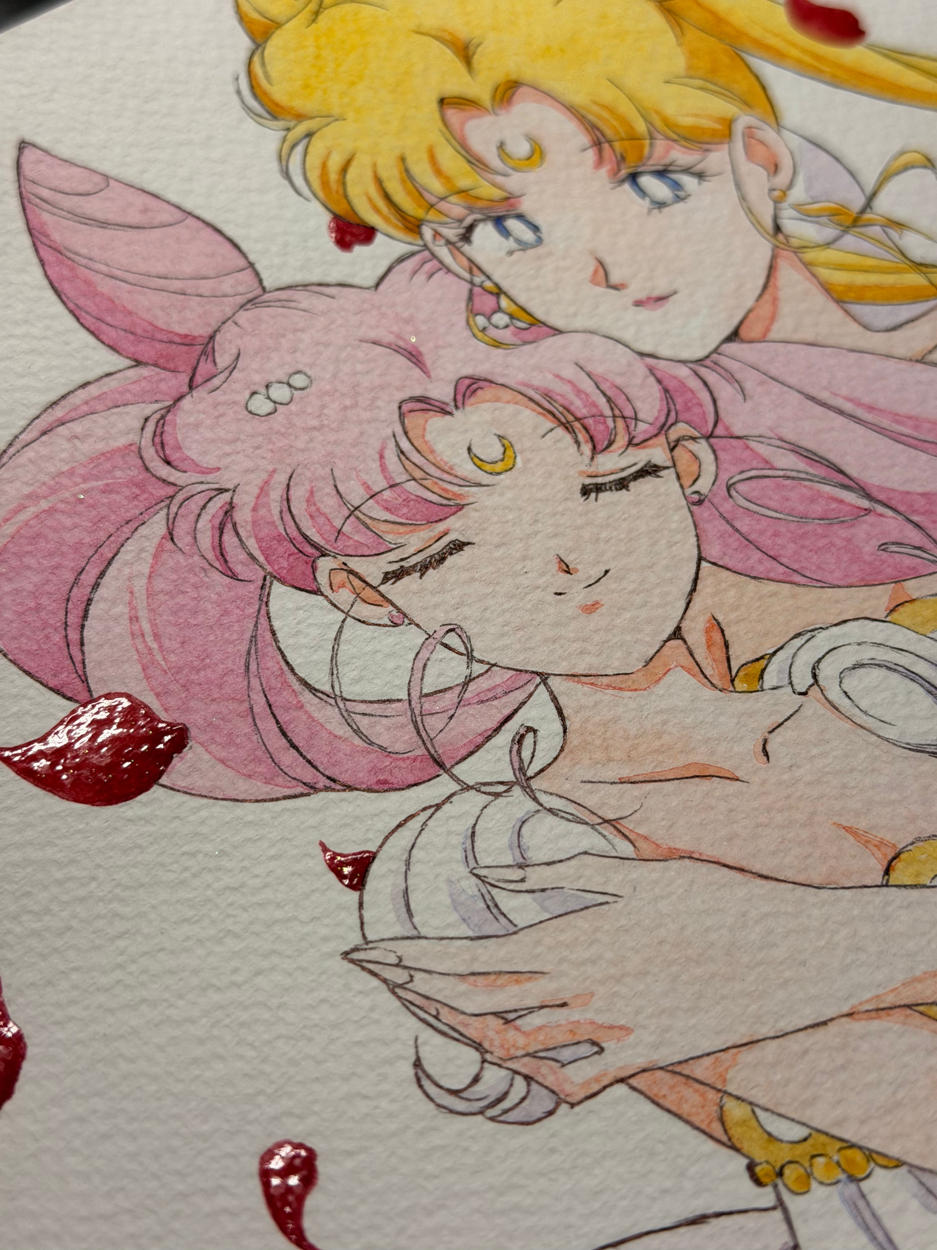 Moonlight Original Set "Naha" (1 original art, 9 stickers)