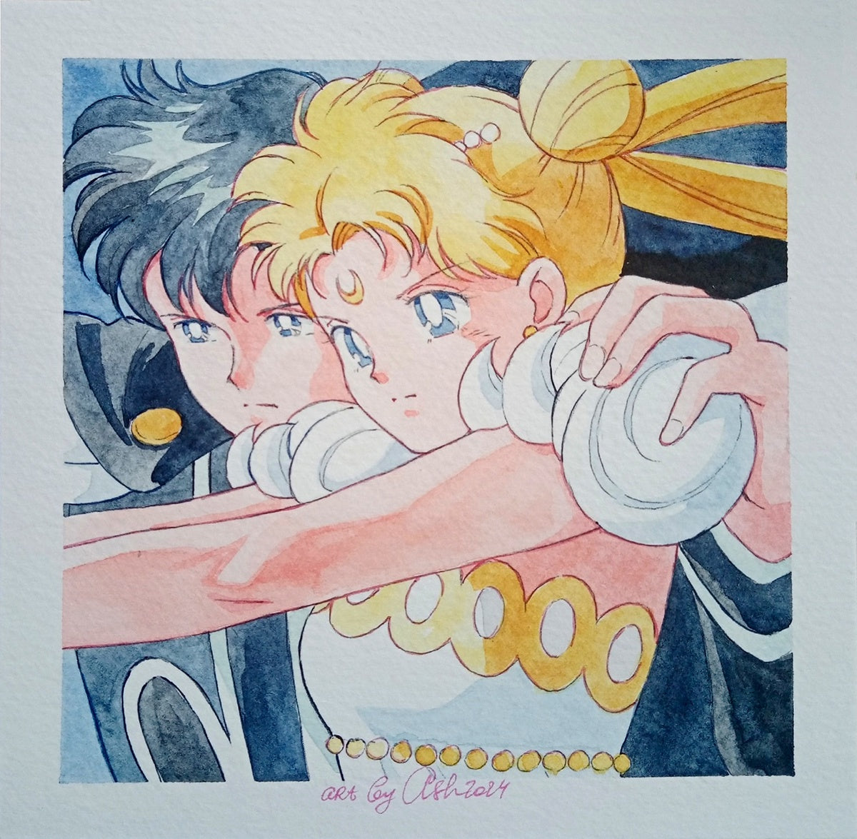 "Together Until the End" by Valery ASH, 2024. Square postcard