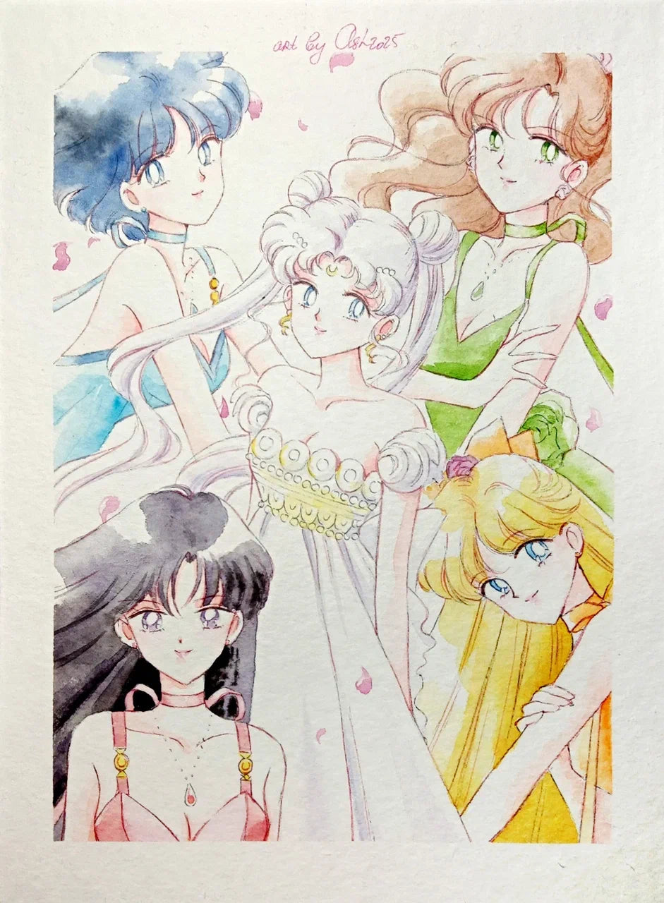 Fanart "Princesses of the Planets", 2025. Postcard / print