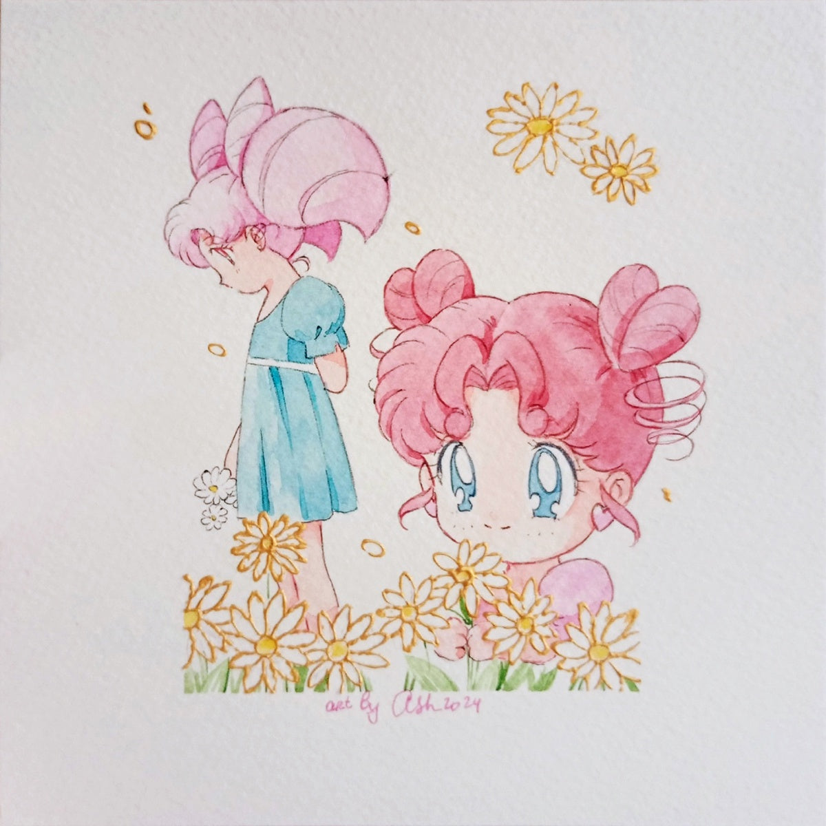 "Blossom Field" by Valery ASH, 2025. Square postcard