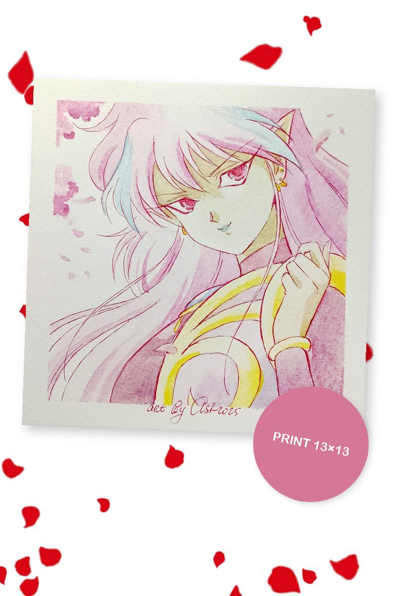 An with long pink hair and pointed ears