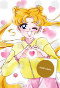 Heart for You (pastel) — Usagi winking and making a heart with her hands, pastel version, digital fan art postcard by Valery ASH, 2024