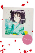 Hotaru in a green kimono with cherry blossoms
