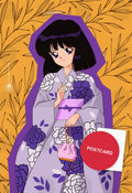 Hotaru. Kimono series — Hotaru in a festive kimono, digital fan art postcard by Valery ASH, 2024