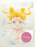 Light as a Feather — Usagi with feathers, bubbles and white birds, watercolour fan art postcard by Valery ASH, 2021