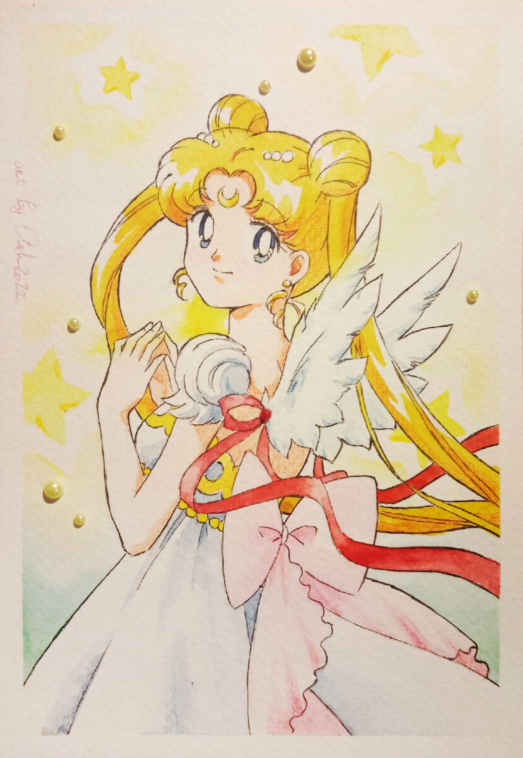 Fanart "Angel", 2022. Postcard