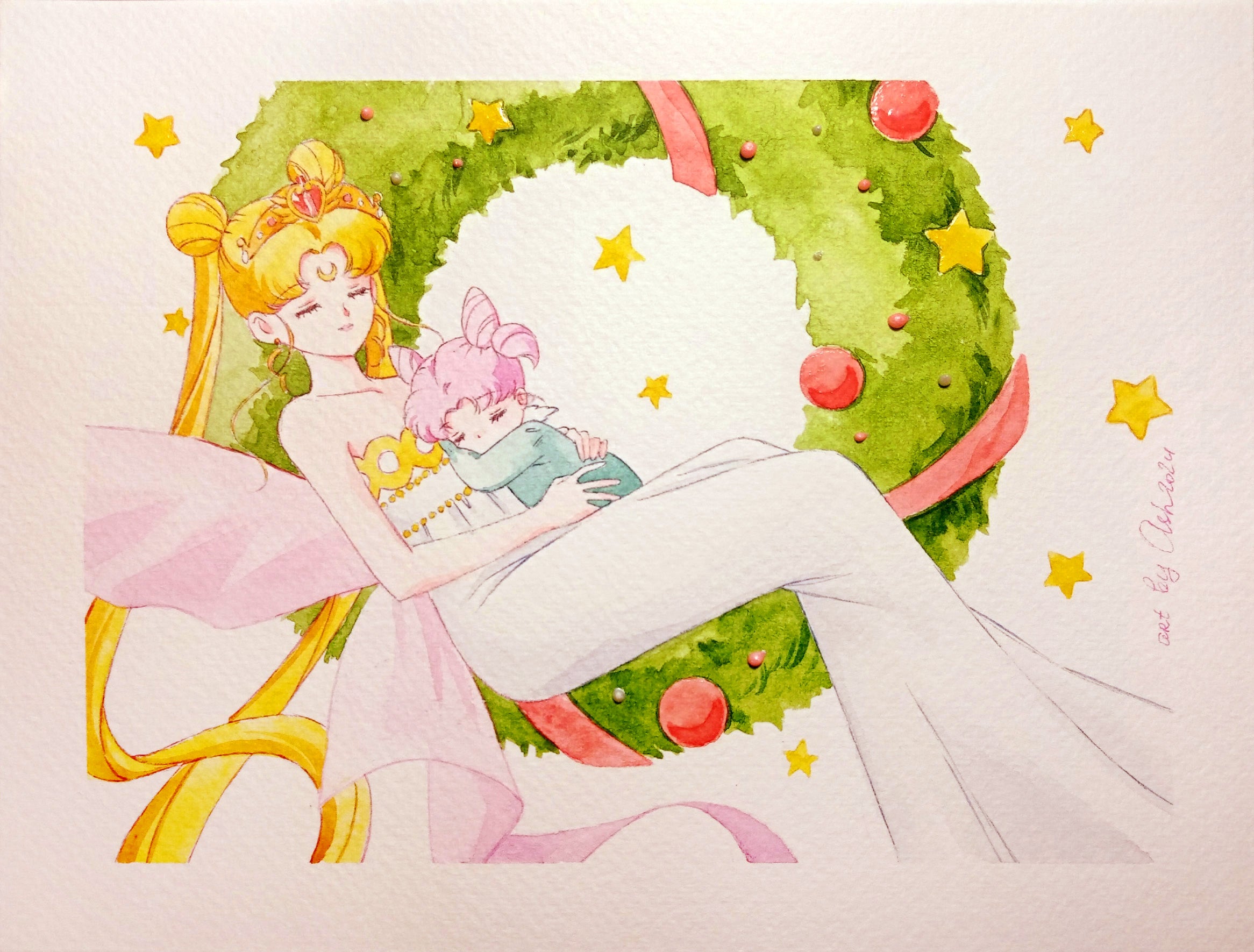 Fanart "Christmas dreams", 2024. Postcard