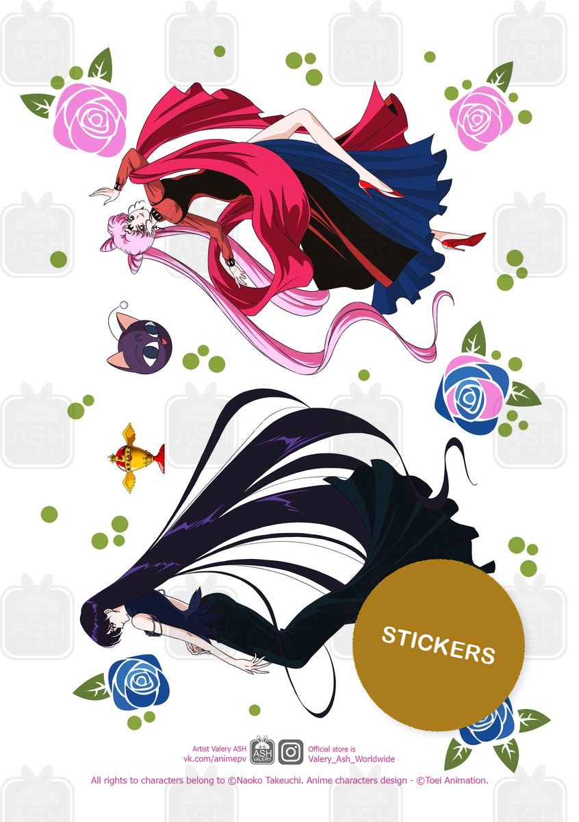 Black Lady and Mistress 9 with roses, A5 sheet of die-cut stickers