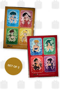 Two A5 sticker sheets: inner and outer senshi in evening gowns, framed portraits