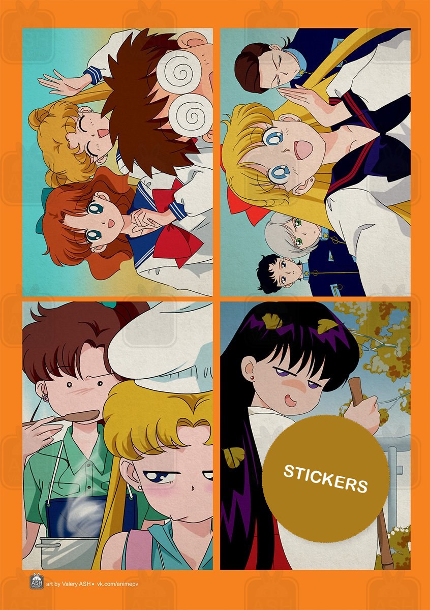 Sailor Moon moments, A5 sheet of die-cut stickers