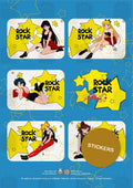 Sailor senshi as rock stars, A5 sheet of die-cut stickers