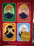 Zoisite, Jadeite, Nephrite and Kunzite, framed portraits on red
