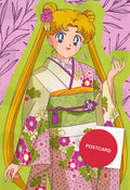 Usagi in Kimono — Usagi in a pink floral kimono, digital fan art postcard by Valery ASH, 2024