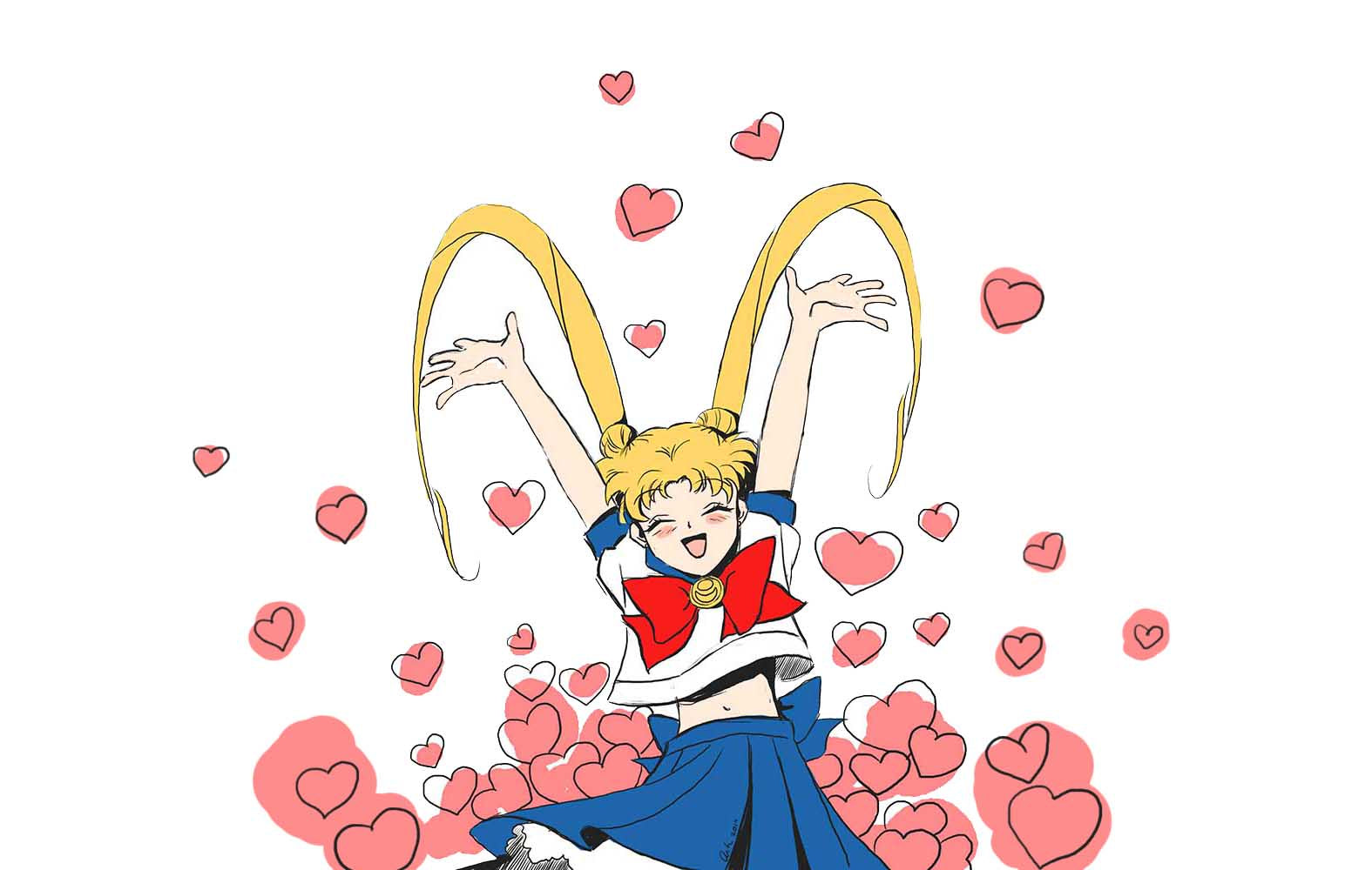 Fanart "Hearts", 2019. Postcard