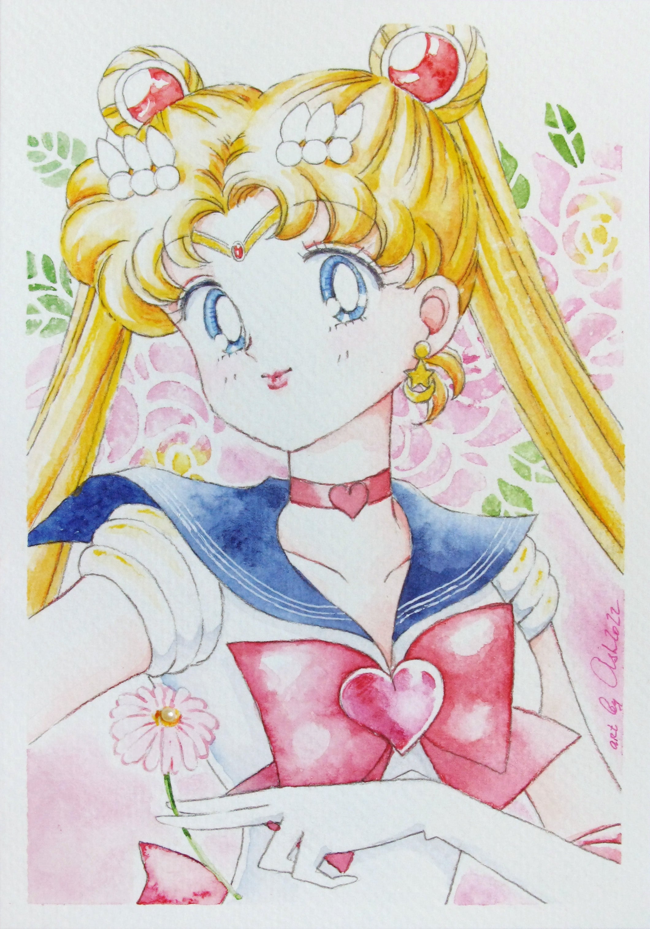 "Naoko" Fanart by Valery ASH, 2022. Watercolour print