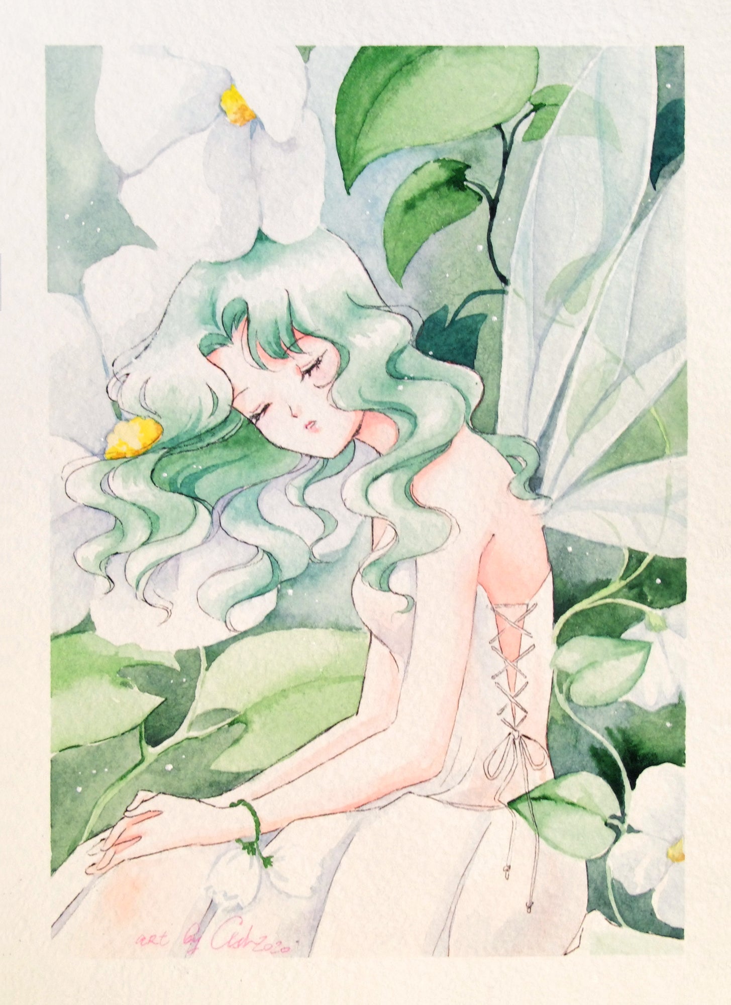 "Michiru elf" by Valery ASH, 2020. Watercolour print