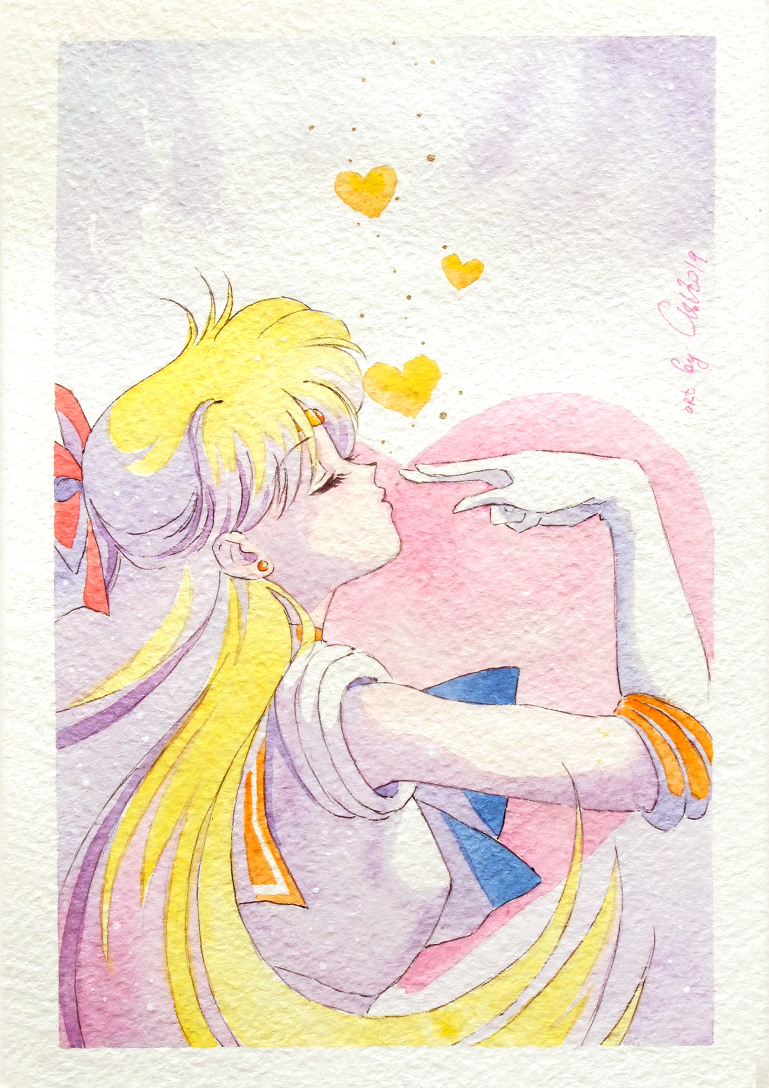 "Venus love me chain" by Valery ASH, 2019. Watercolour print.