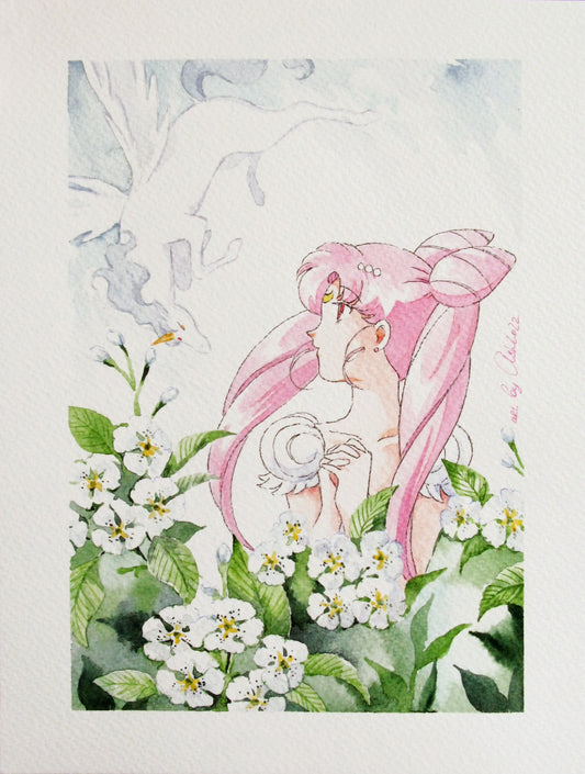"Stay by my side" by Valery ASH, 2022. Watercolour print
