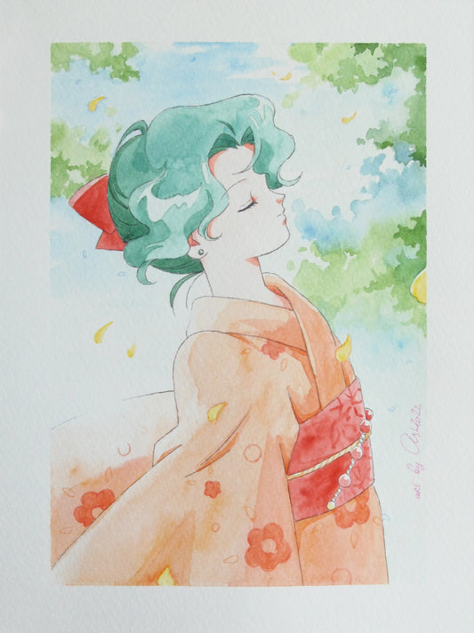 "Selfie" Fanart by Valery ASH, 2022. Watercolour print