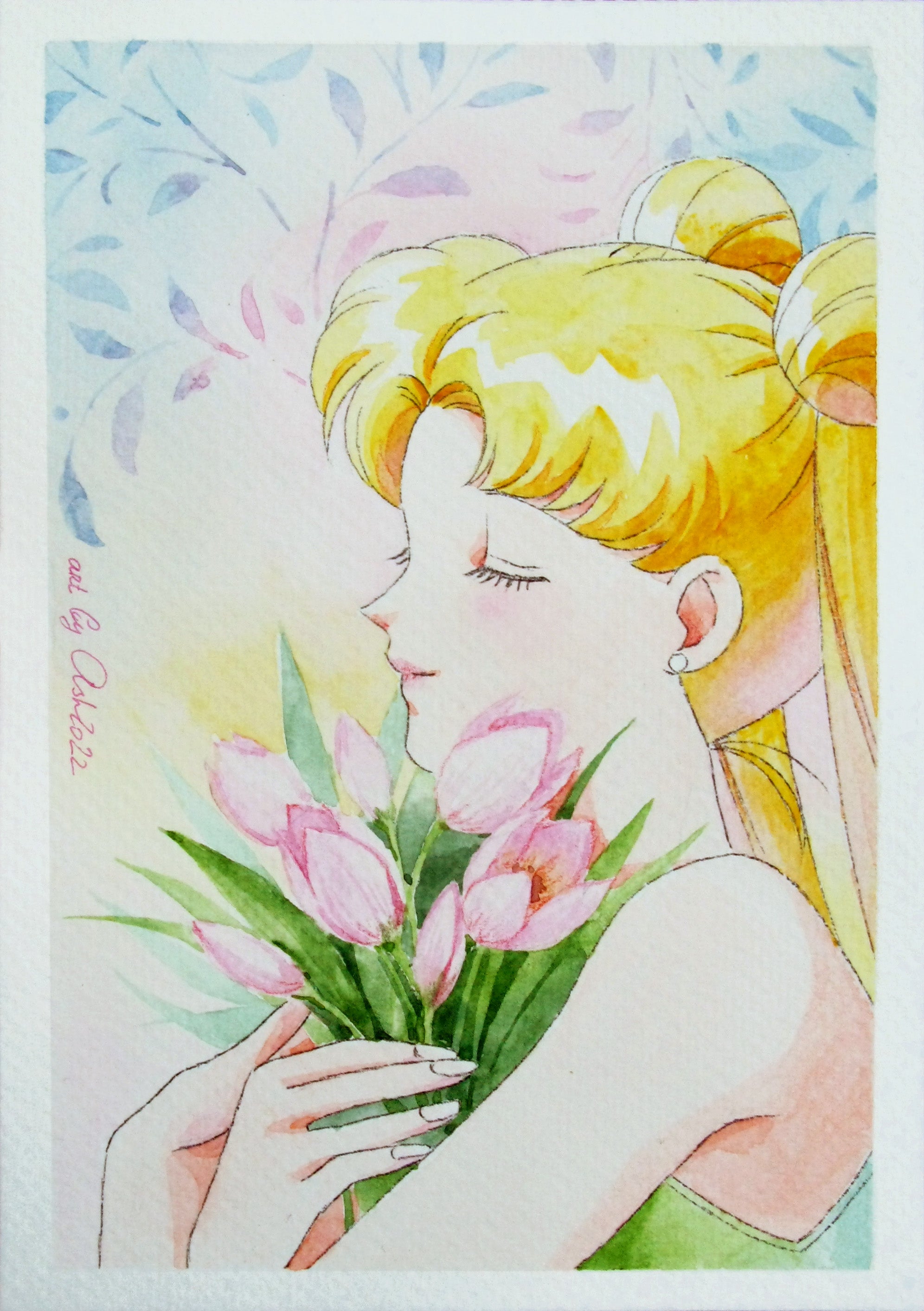 Fanart "Tulips", 2022. Postcard / print