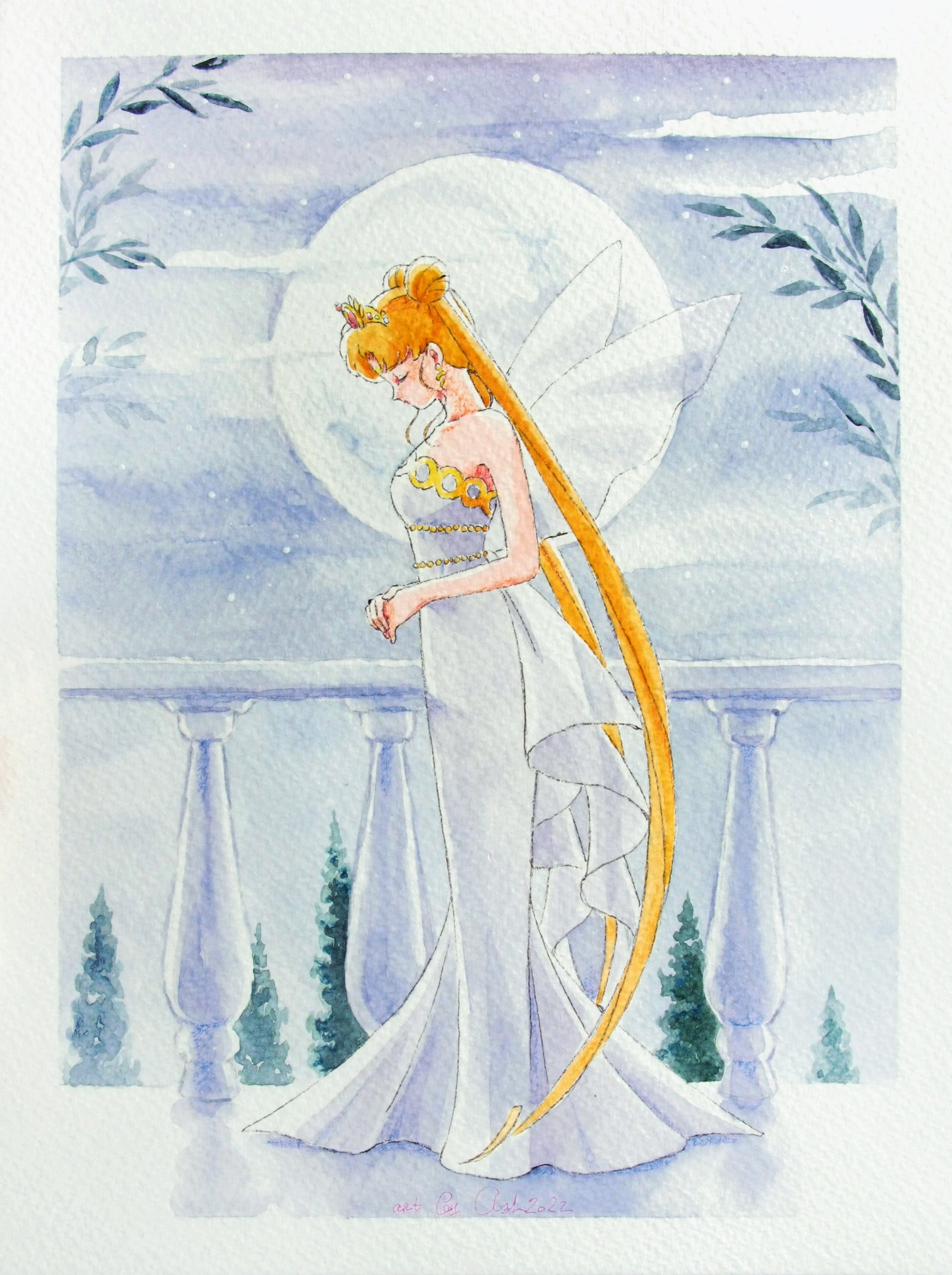 Fanart "The Queen's prayer", 2022. Postcard / print