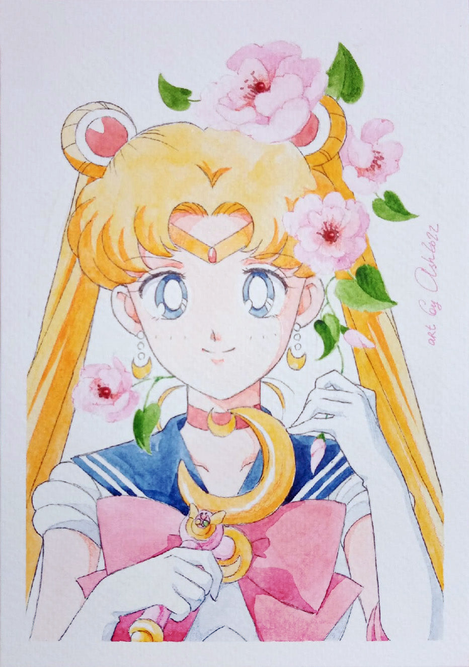 "Moon stick" Fanart by Valery ASH, 2022. Watercolour print